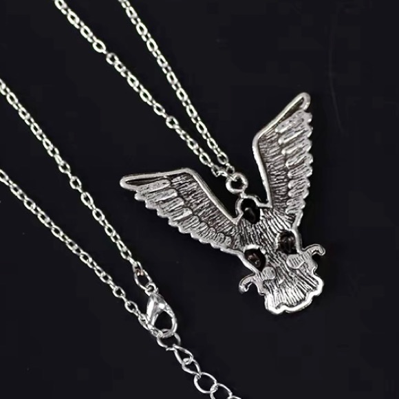Unisex Men Eagle Silver Plated Pendant Necklace - Picture 5 of 8